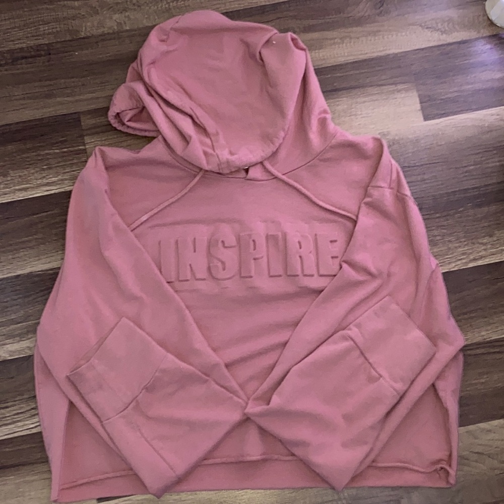 extra large pink cropped hoodie from say what